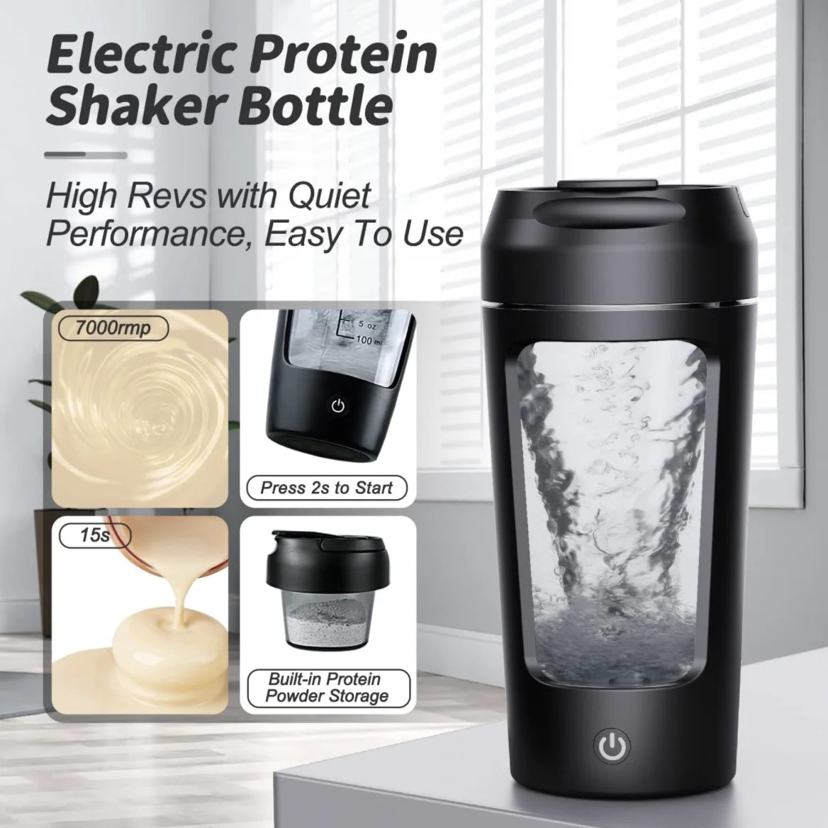Botella Mezcladora Eléctrica para Proteínas